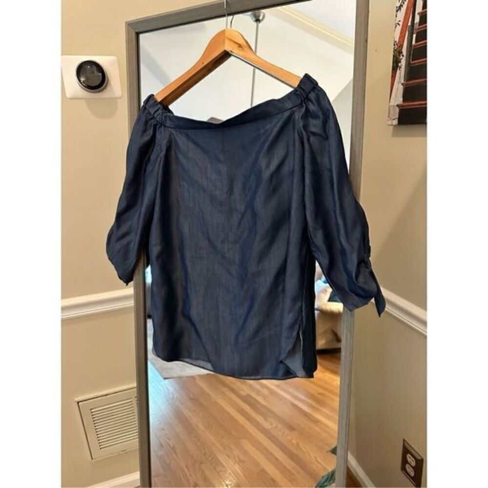 Kaari Blue Off Shoulder Denim Top Small